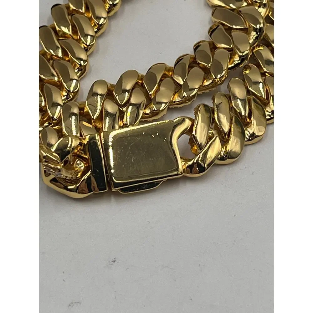 Gold Presidents Designer‎ Pres Cuban Link Cubic Zirconia 18k Gold Plated (12MM)